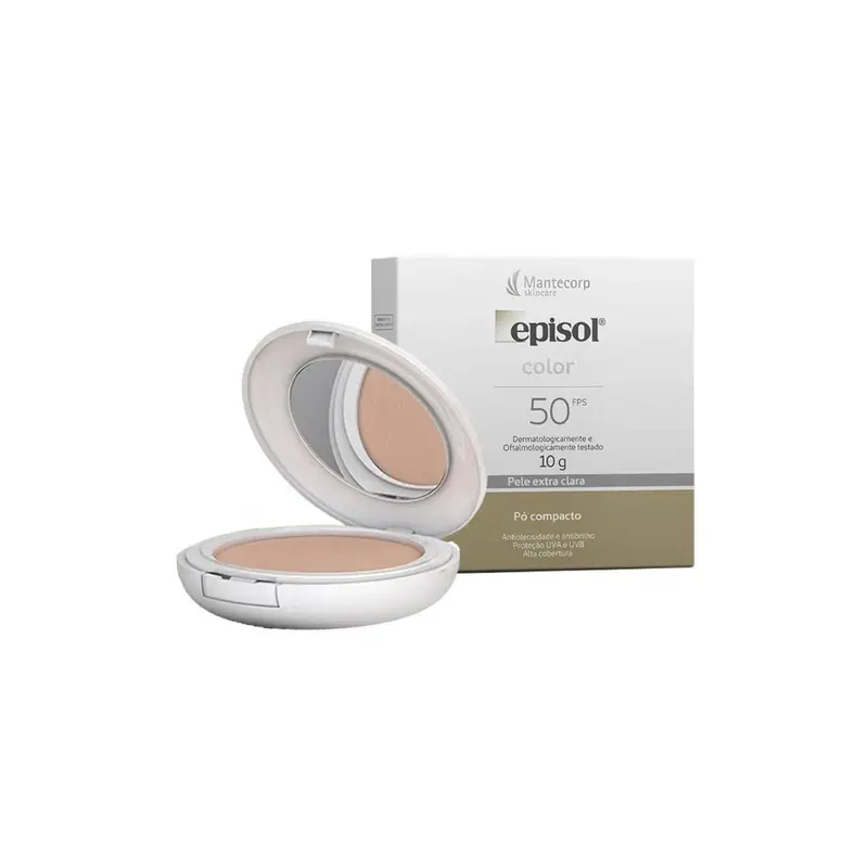 Episol Compact Powder Sunscreen Clear Skin 50 Fps Makeup 10G Mantecorp 1