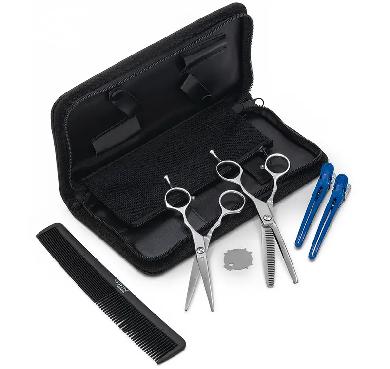 Essential Kit 2 Scissors. 1 Comb And 2 Hair Clips Hair Shear  - Vertix Professional 1
