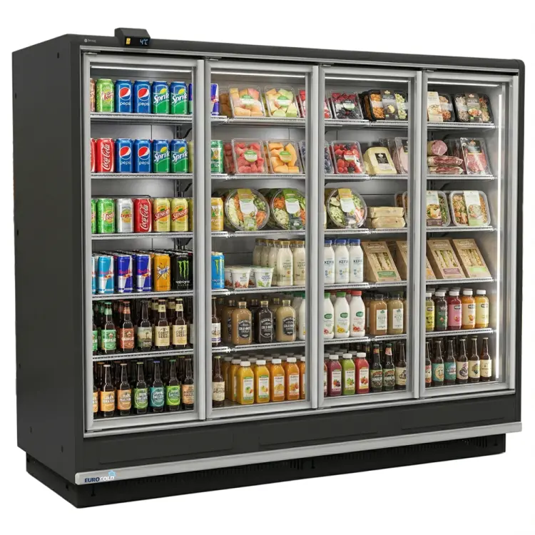 Eurocold 123" Four Glass Door Cooler Remote Gdcdr-90-4D 1