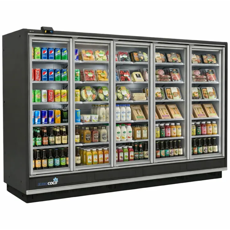 Eurocold 154" Five Glass Doors Cooler Remote Gdcdr-90-5D 1