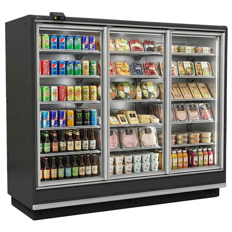 Eurocold 92" Three Glass Door Cooler Remote Gdcdr-90-3D 1