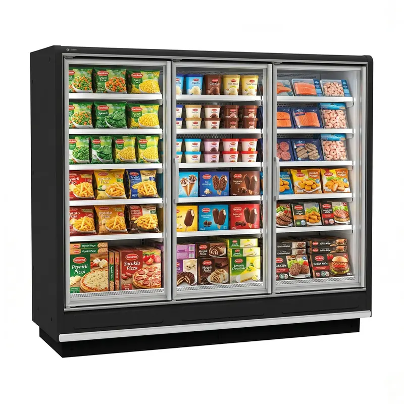 Eurocold 92" Three Glass Door Freezer Remote Gdfsr-90-3D 1
