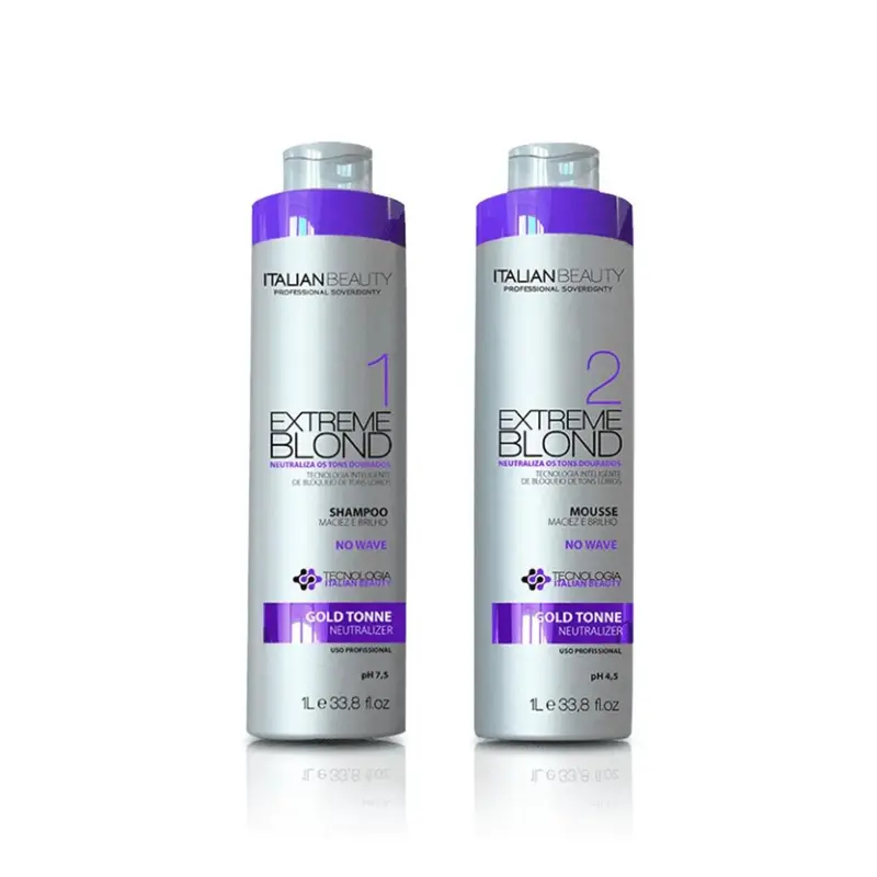 Extreme Blond Progressive Brush Hair Straightening Kit 2X 1L Italian Beauty 1