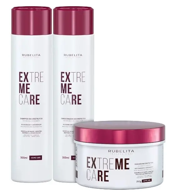 Extreme Care Hair Reconstruction Resistance Moisturizing Kit 3 Itens - Rubelita 1
