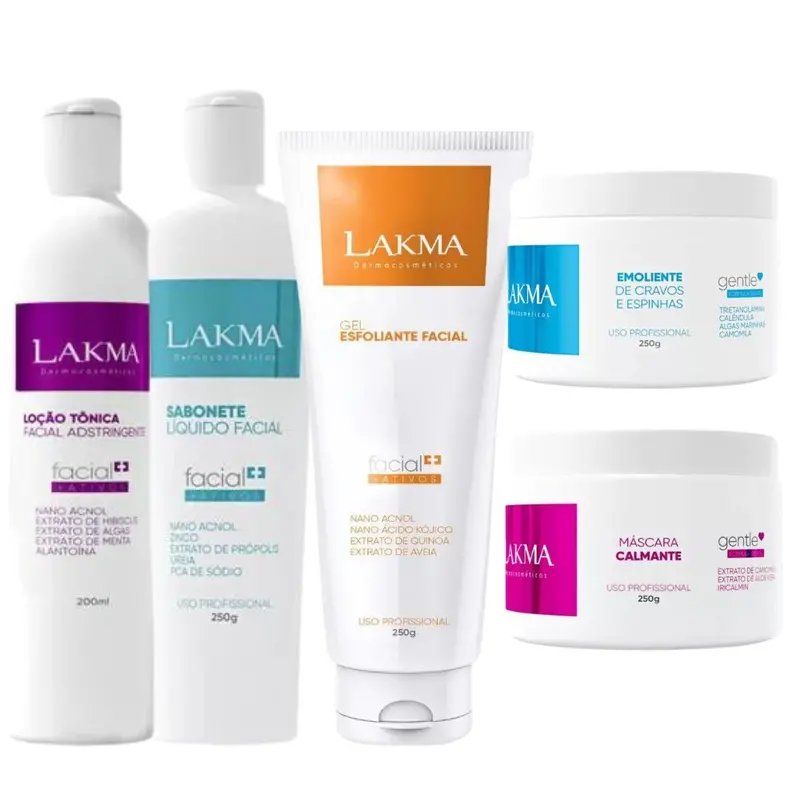Facial Cleansing Skin Care Moisturizing Treatment Kit 5 Itens Lakma 1