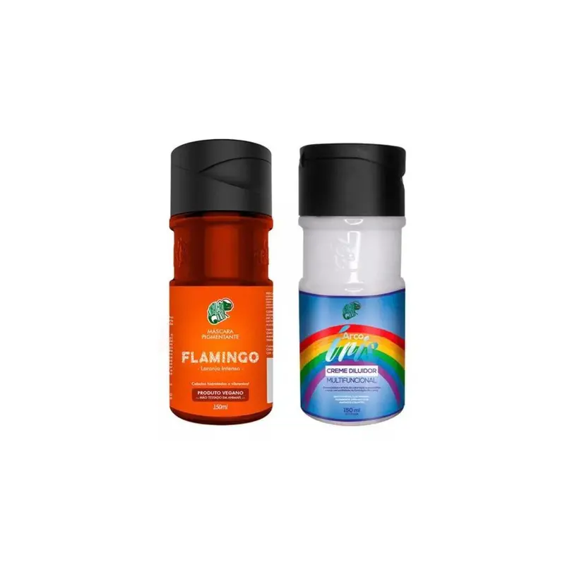 Flamingo Orange Tinting Pigment+ Diluter Cream Hair Color Kit 2X 150Ml Kamaleao 1