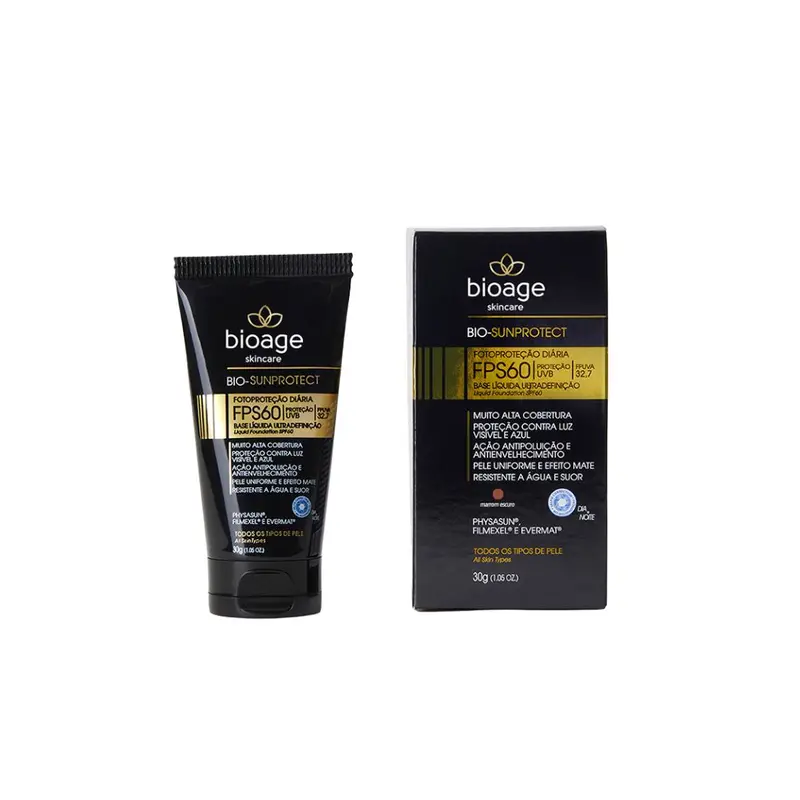 Foundation Dark Brown Makeup Skin Sunscreen Fps 60 Ultra Cover 30G Bioage 1