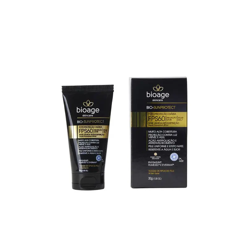Foundation Golden Medium Beige Makeup Skin Sunscreen Fps 60 30G Bioage 1