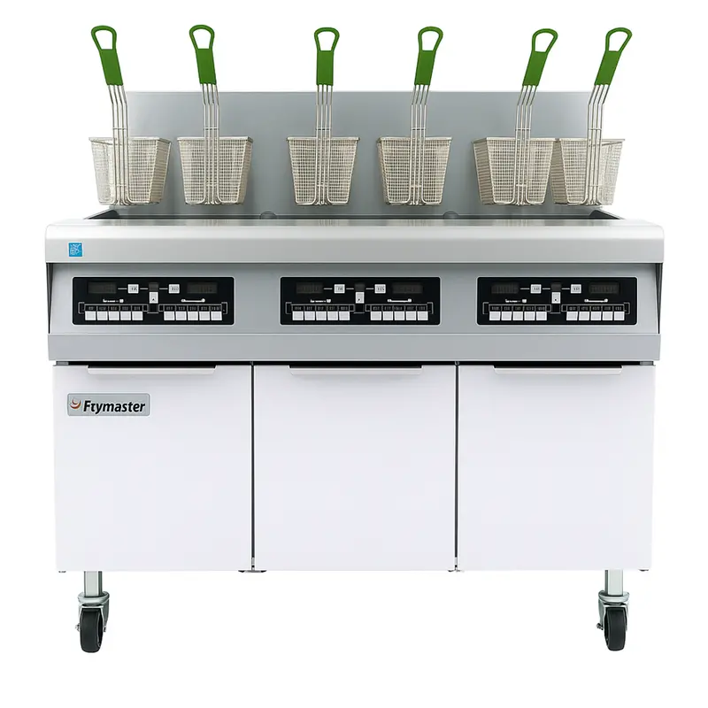 Frymaster Natural Gas 3 Unit High-Efficiency Floor Fryer System With Digital Controls 240,000 Btu Ci027 1