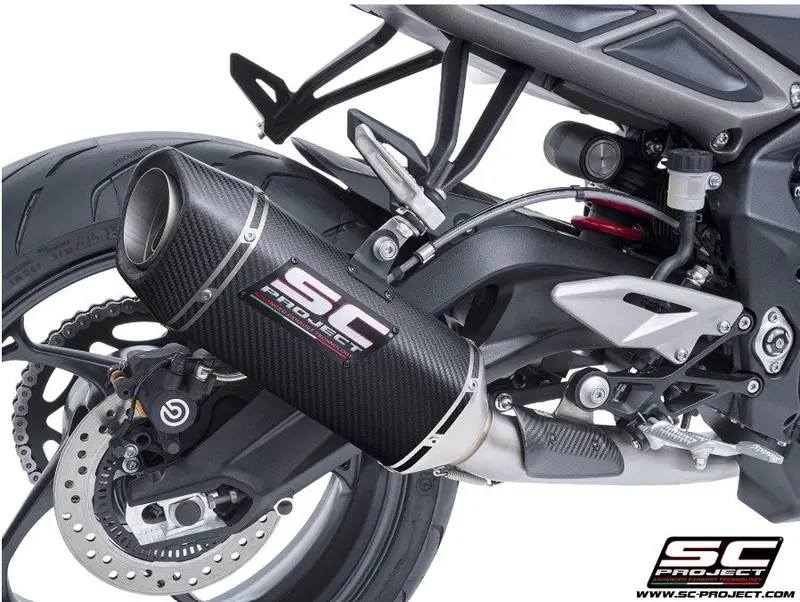 Full Exhaust System 3-1 Stainless Steel Sc1-S Carbon Fibre Exhaust For Triumph Street Triple765r/Rseuro5-Sc-Project 1