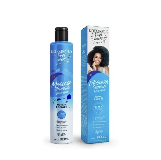 Fun Colors Light Blue Maintenance Hair Vegan Treatment Mask 100Ml - Bio Extratus 1
