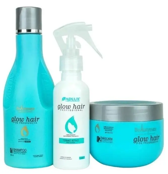 Glow Hair Home Care Recovering Strengthening Maintenance Kit 3 Itens - Adlux 1
