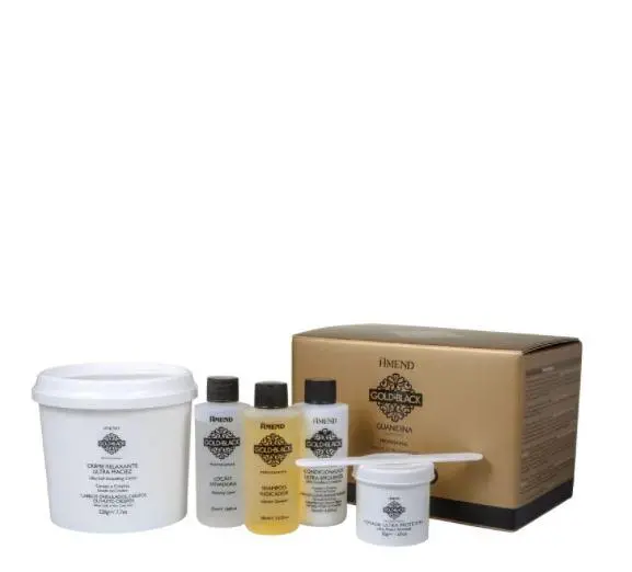 Gold Black Guanidine Curly Hair Relaxation Treatment Kit 5 Products - Amend 2