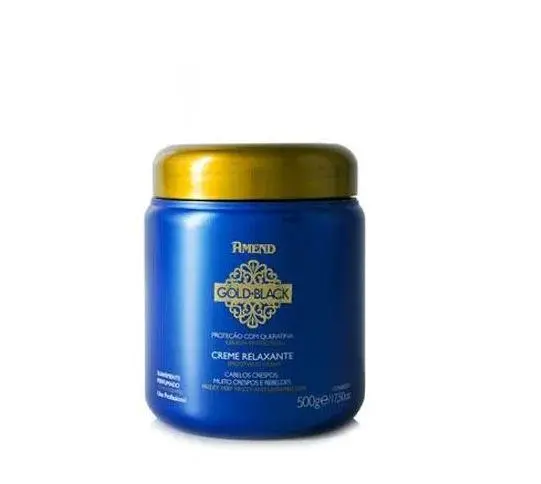 Gold Black Keratin Nutrition Wavy Curly Hair Relaxing Cream 500G - Amend 1