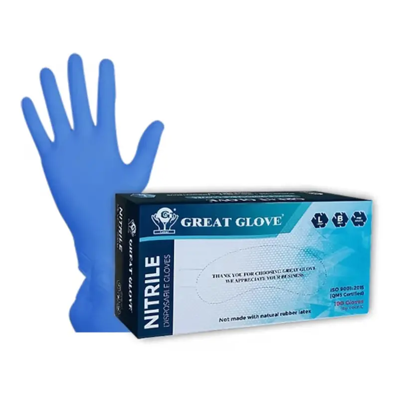 Great Glove Premium Nitrile Powder Free Gloves Blue 5 Mil 100/Bx 10-Boxes/Case 1000Pcs 1