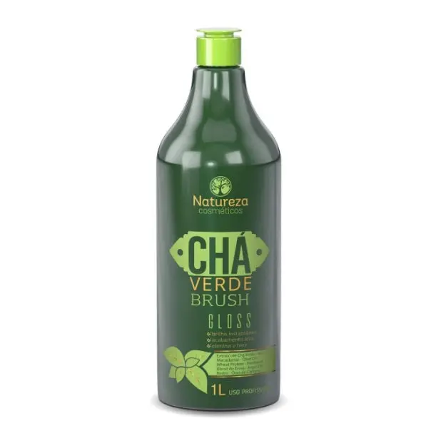 Green Tea Instant Shine Anti Frizz Treatment Brush Gloss 1L - Natureza Cosmetics 1
