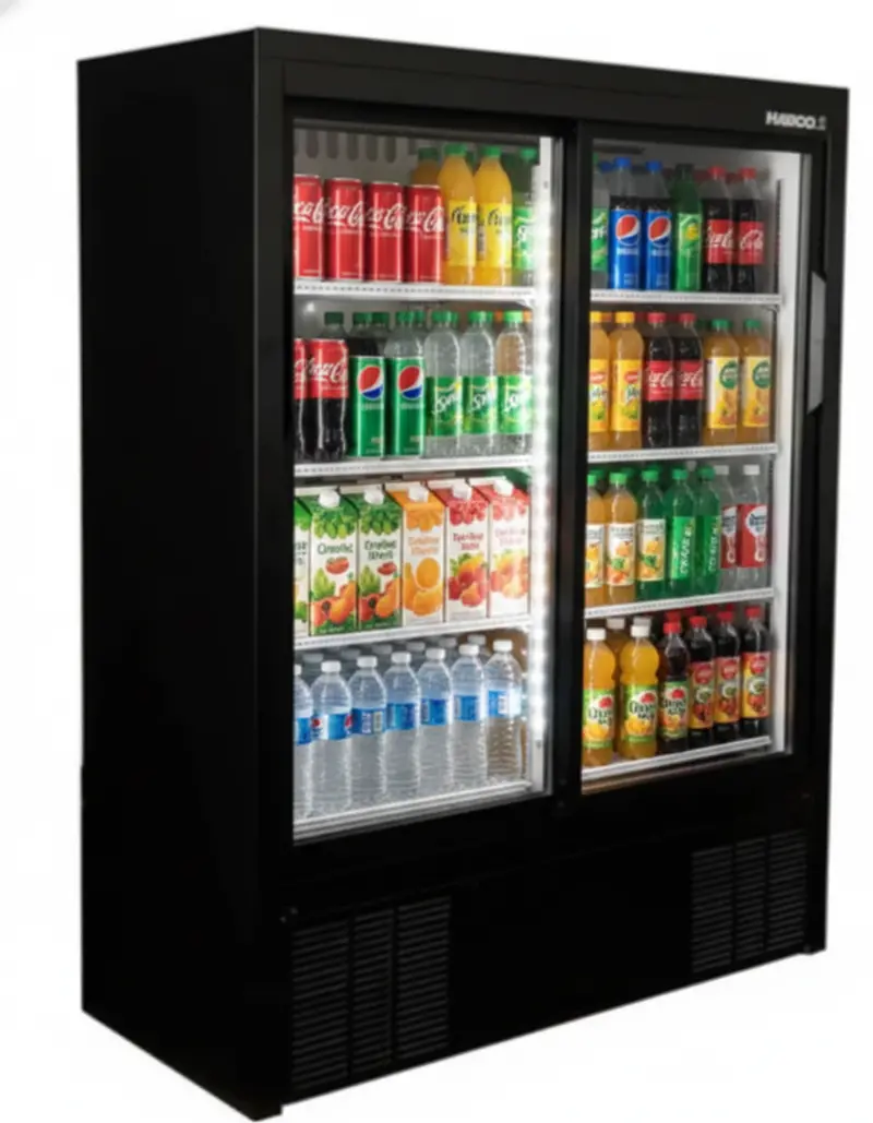 Habco 47" 8-Shelf Double Sliding Door Merchandising Refrigerator Esm14sl60hc 1