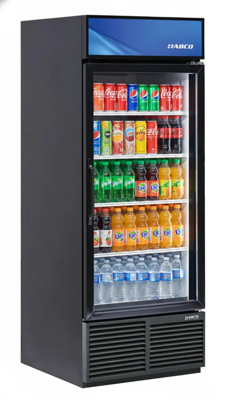 Habco Esm28hc 30" Wide 78" High 1 Swing Door Glass Refrigerator Merchandiser 1