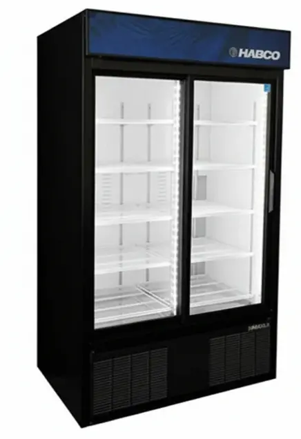 Habco Esm42hc 47" Wide 78" High 2 Sliding Door Glass Refrigerator Merchandiser 2