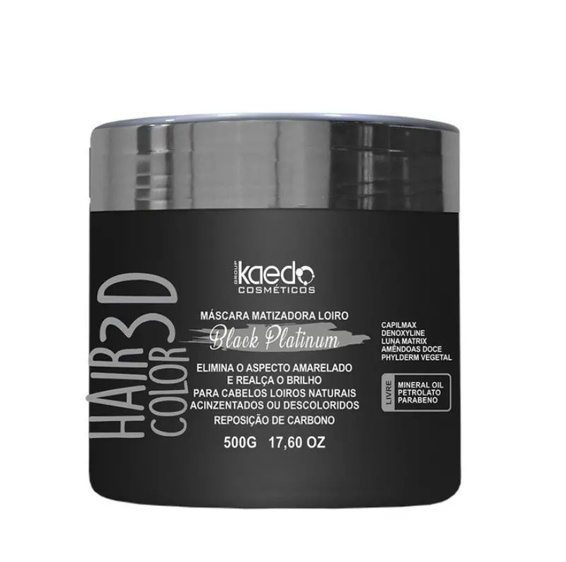 Hair Color 3D Black Platinum Blond Tinting Carbon Replenisher Mask 500G - Kaedo 1