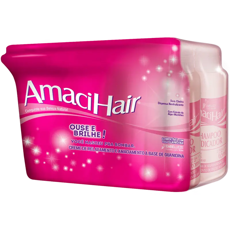 Hair Relaxer Amacihair Shine Straightening Volume Reducer 220G - Embelleze 1