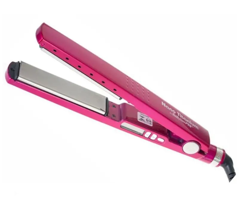 Hair Straightener Pro Nano Titanium Pink 1 1/4 Ceramic 220V 450F - Babyliss 1