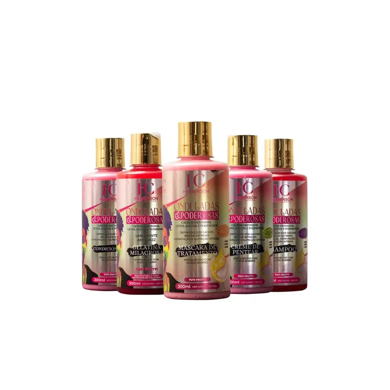 Hemerson Dos Cachos Onduladas Poderosas Curly Wavy Hair Treatment Kit 5X300ml 1