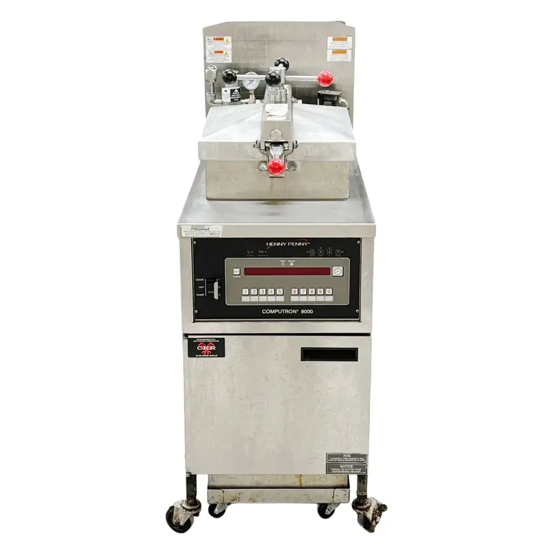 Henny Penny 18" Pressure Fryer With Filter System / Computron 8000 / Natural Gas 80,000 Btu/Hr Used For02342 1