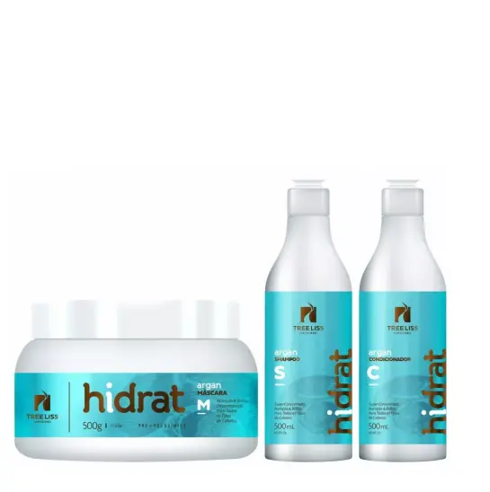 Hidrat Argan Home Care Maintenance Kit 3X500ml - Tree Liss 1