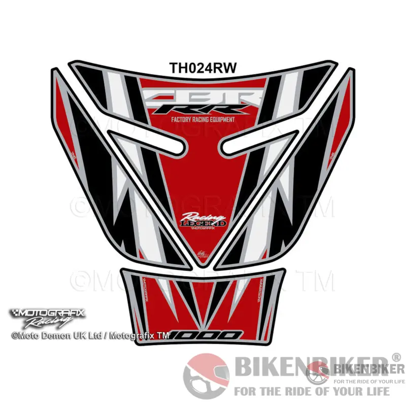 Honda Cbr1000rr Fireblade 2008 - 2016 Red Motorcycle Tank Pad Protector Th024rw-Motografix 1