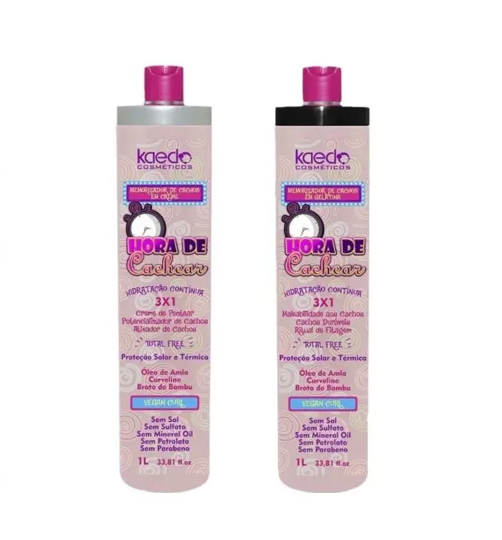 Hora De Cachear 3X1 Curls Memorizer Cream Gelatin Curly Treatment 2X1l - Kaedo 1