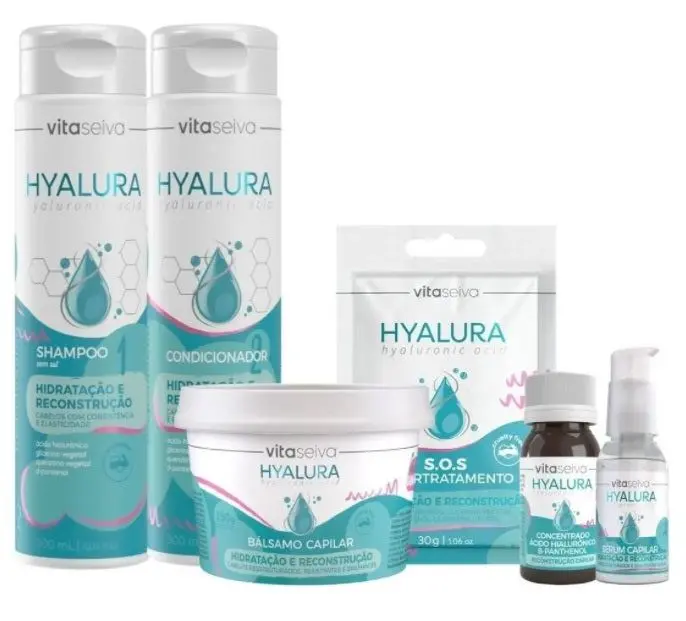 Hyalura Hyaçuronic Acid Keratin D-Panthenol Hair Treatment Kit 6 Itens - Vita Se 1