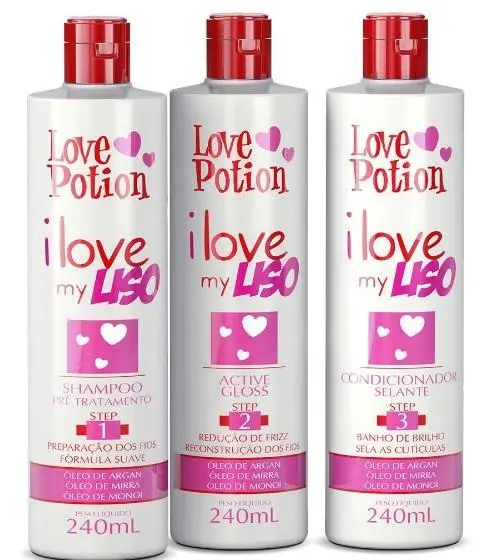 I Love My Liso Argan Mirra Monoi Oils Smooth Treatment Kit 3X240ml - Love Potion 1