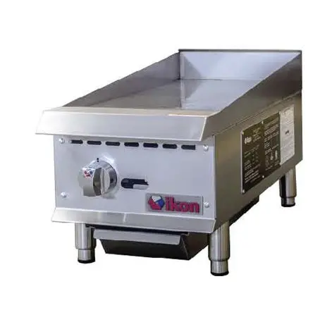Ikon 12" Nat Gas Manual Control Flat Griddle Img-12 1