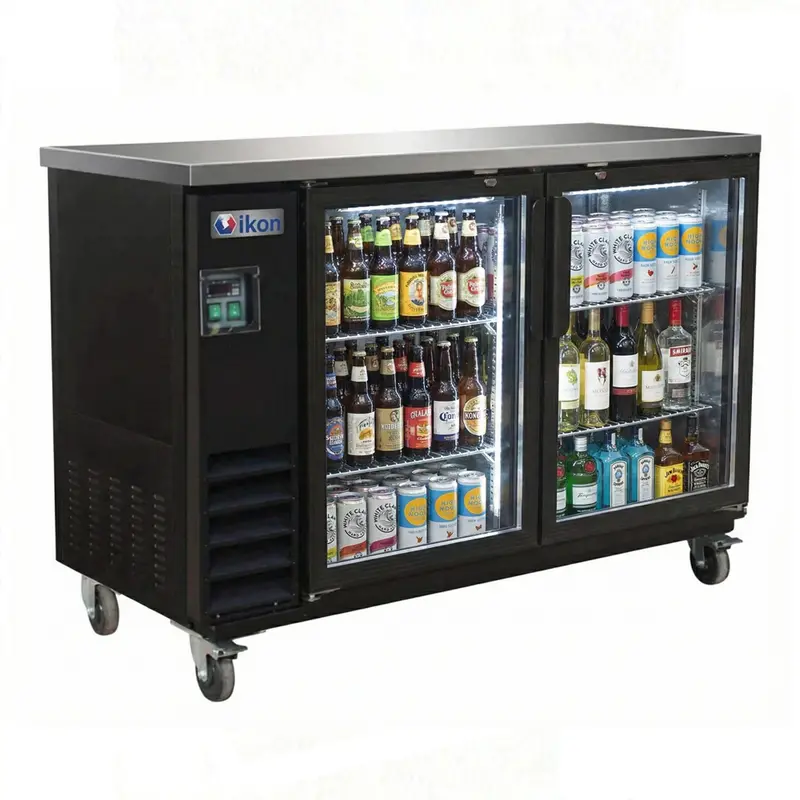 Ikon 61.1" Two Glass Door Bar Cooler - 16 Cubic Feet Ibb-61-2G-24 1