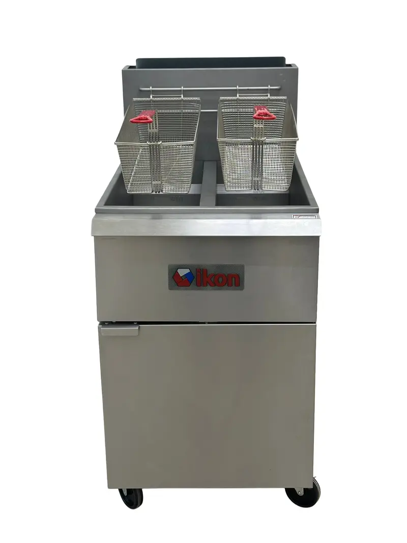 Ikon Natural Gas 40 Lb. Capacity Per Tank Split Tank Fryer - 120,000 Btu, Igf-40/40-2 Ng 1