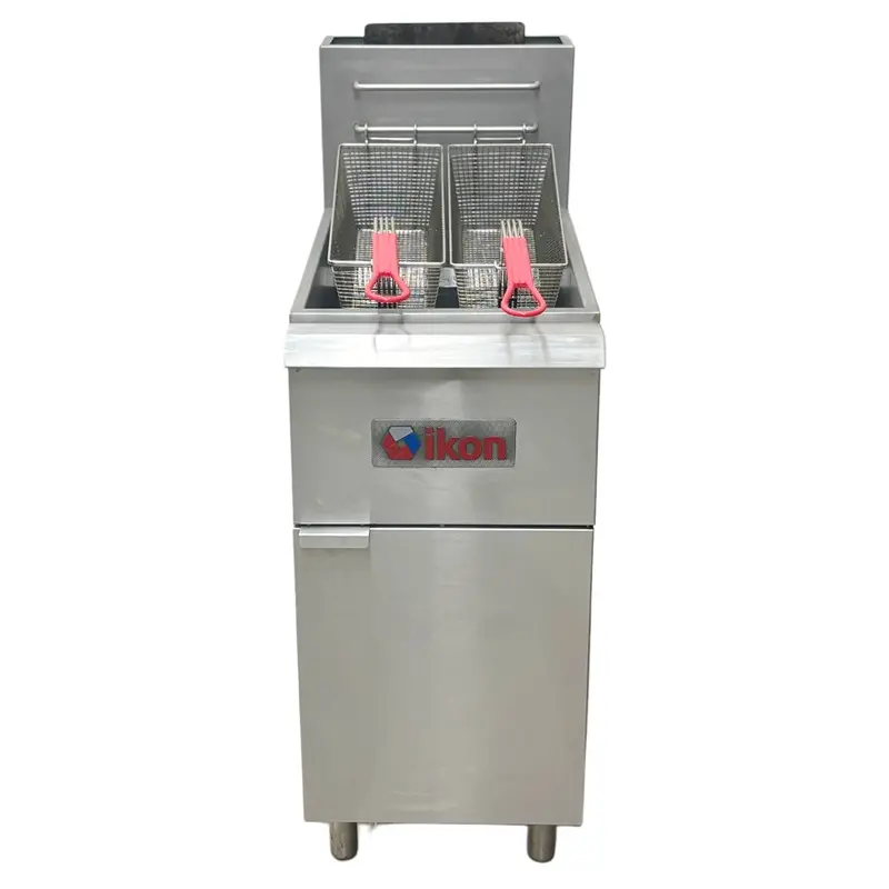Ikon Natural Gas Floor Fryer 35-40 Lb. Capacity, - 90,000 Btu Used For02299 1