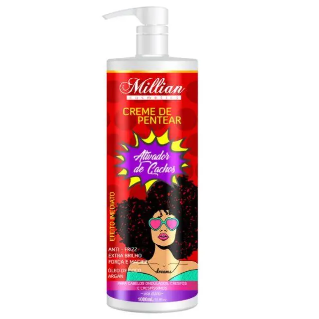 Immediate Curl Activator Anti Frizz Coconut Argan Combing Cream 1L - Millian 1