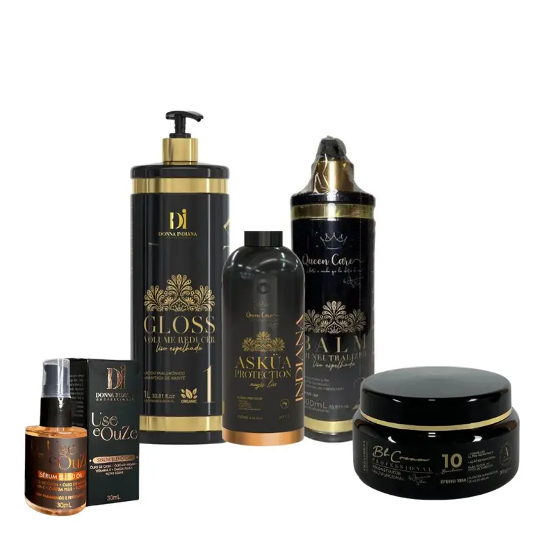 Indiana Queen Care Formaldehyde-Free Hair Smoothing And Protection Kit 1L + 500Ml + 300G + 30Ml + 250Ml 1