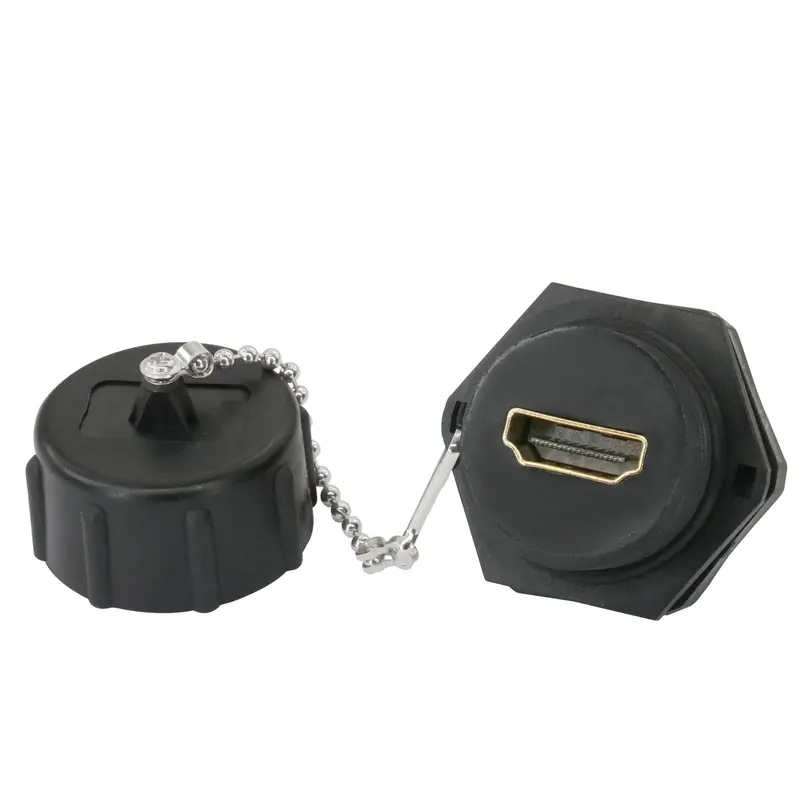 Industrial Waterproof Hdmi Coupler W/Dust Cap 4K@60Hz - Taa Compliant 1