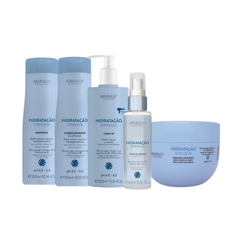 Intensive Hydration Argan Dry Hair Vegan Treatment Kit 5 Itens - Arvensis 1