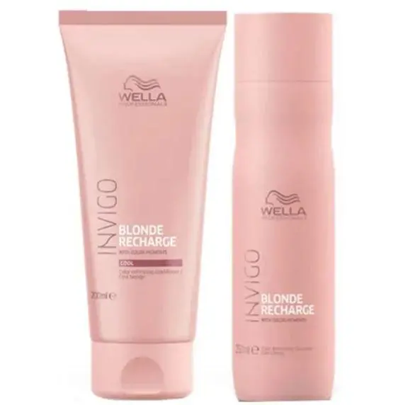 Invigo Cool Blond Recharge Color Refreshing Maintenance Kit 2 Products - Wella 1