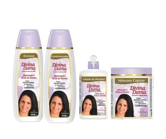 Jaborandi Extract Bamboo Damaged Hair Strengthening Kit 4 Prod. - Divina Dama 1