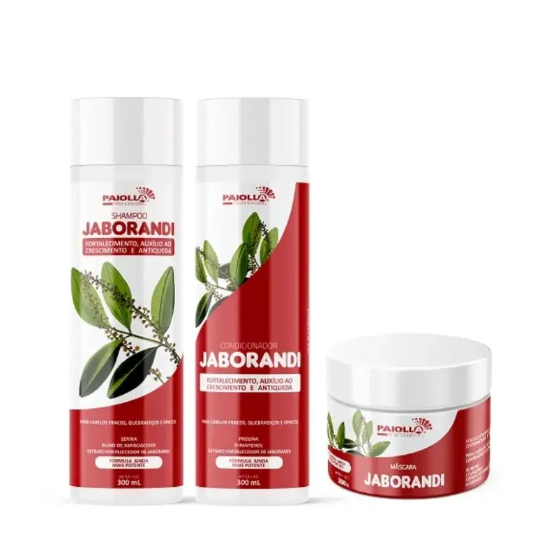 Jaborandi Hair Growth Fortifying Home Care Anti Loss Control Kit 3 Itens - Paiolla 1