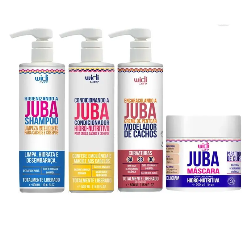 Juba Encaracolando Curly Hair Definition Hydration Shine Treatment Kit Widi Care 1