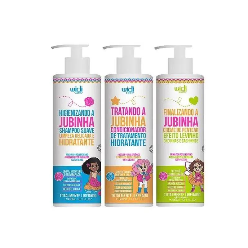 Jubinha Levinho Curly Wavy Hair Hydration Treatment Kit 3X 300Ml Widi Care 1