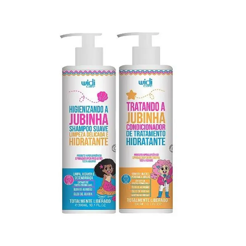 Jubinha Shampoo + Conditioner Curly Wavy Hair Hydration Kit 2X 300Ml Widi Care 1