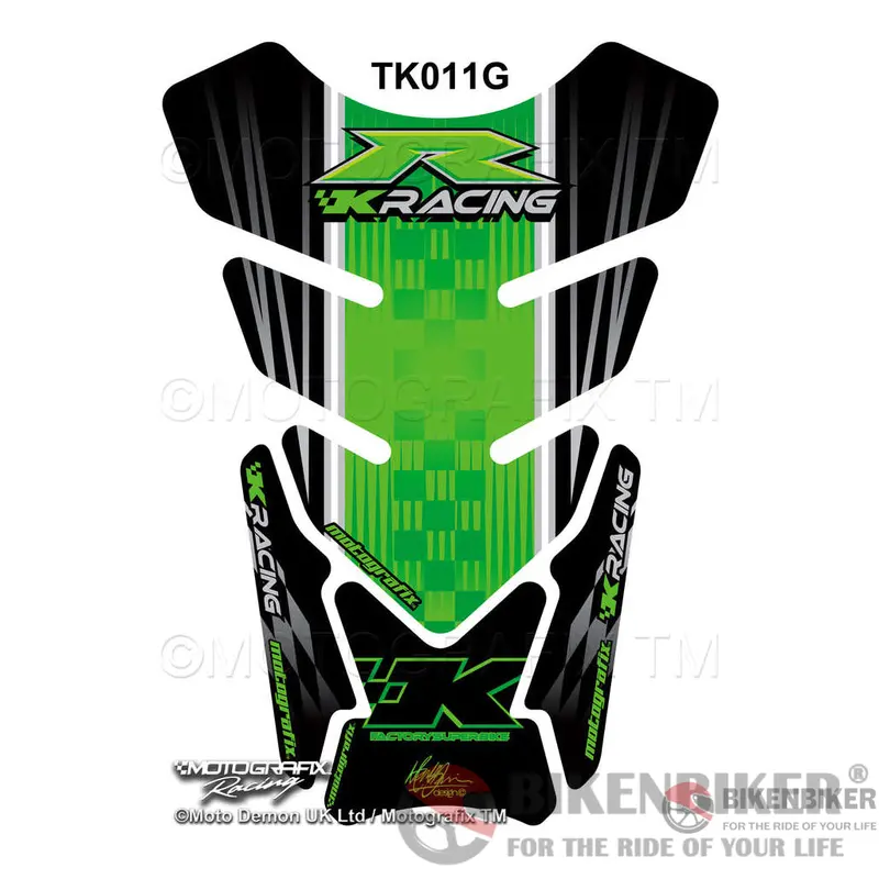 Kawasaki Zx6r / Zx10r Black Motorcycle Tank Pad Protector Motografix 3D Gel Tk011g-Motografix 1