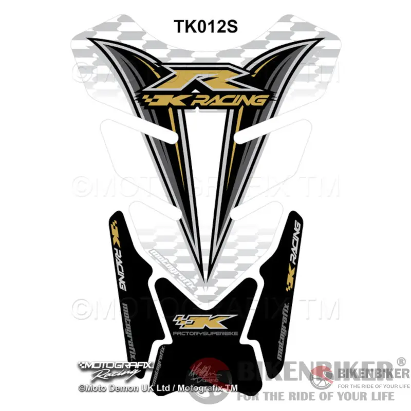 Kawasaki Zx6r / Zx10r Black Motorcycle Tank Pad Protector Motografix 3D Gel Tk012s-Motografix 1
