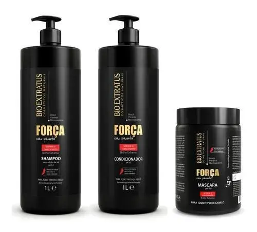 Kit 3 Products Bio Extratus Force With Pepper 1L Promotion - Bio Extratus 1